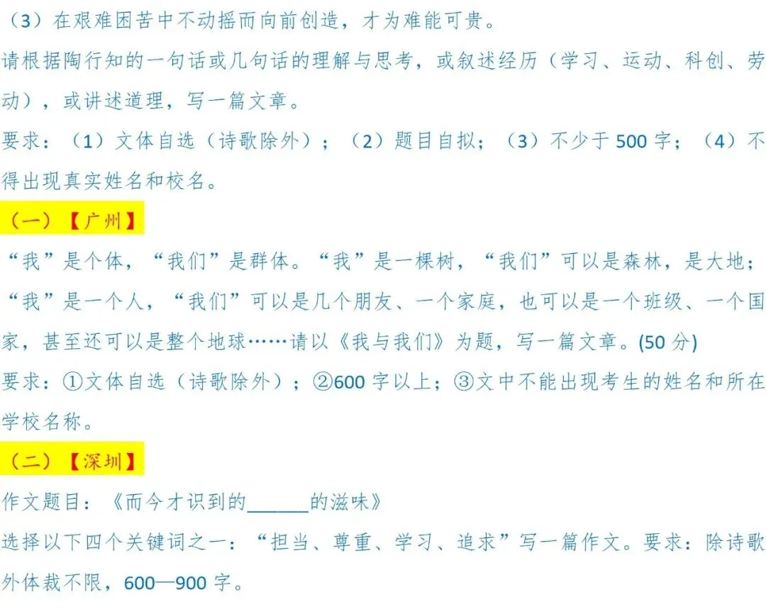 2025全国中考语文作文题目各省市(合集) 第18张