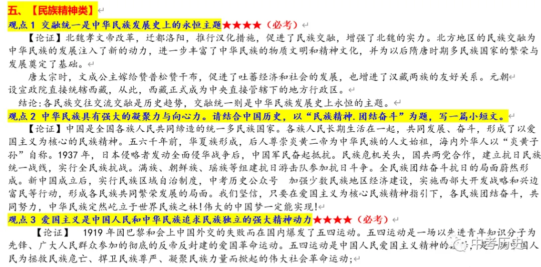 2026年中考历史观点论述题分类汇编 第11张
