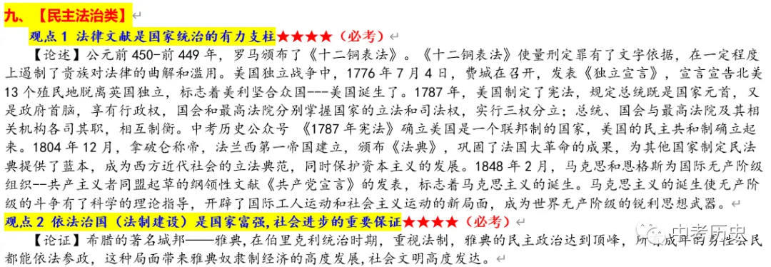 2026年中考历史观点论述题分类汇编 第15张