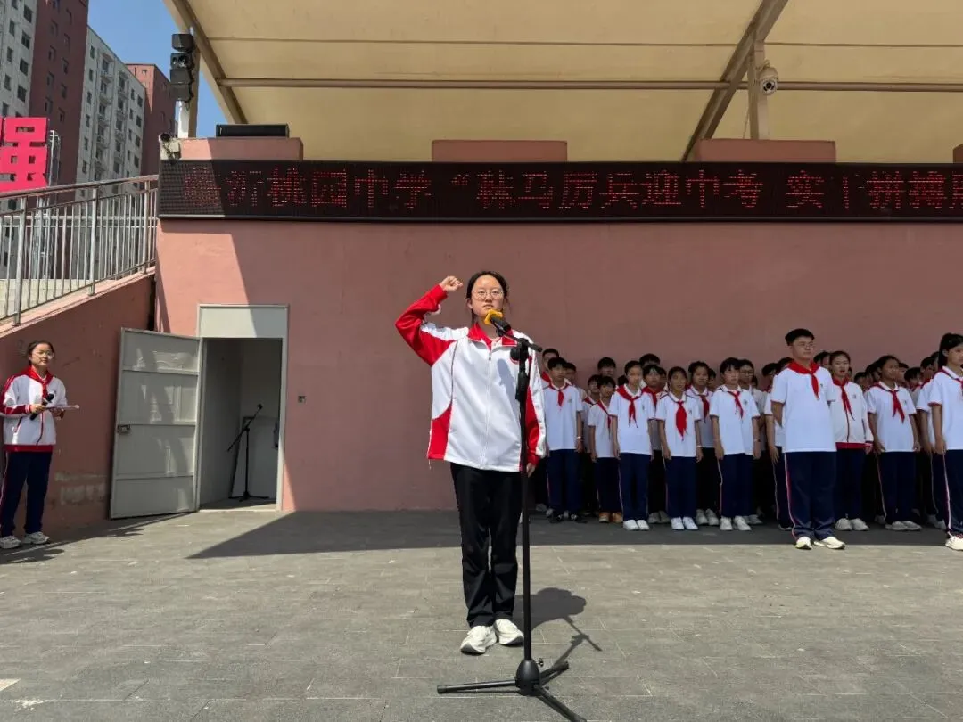 【芬芳桃园·队旗飘扬⑥】秣马厉兵迎中考,实干拼搏展担当——临沂桃园中学主题升旗仪式 第8张