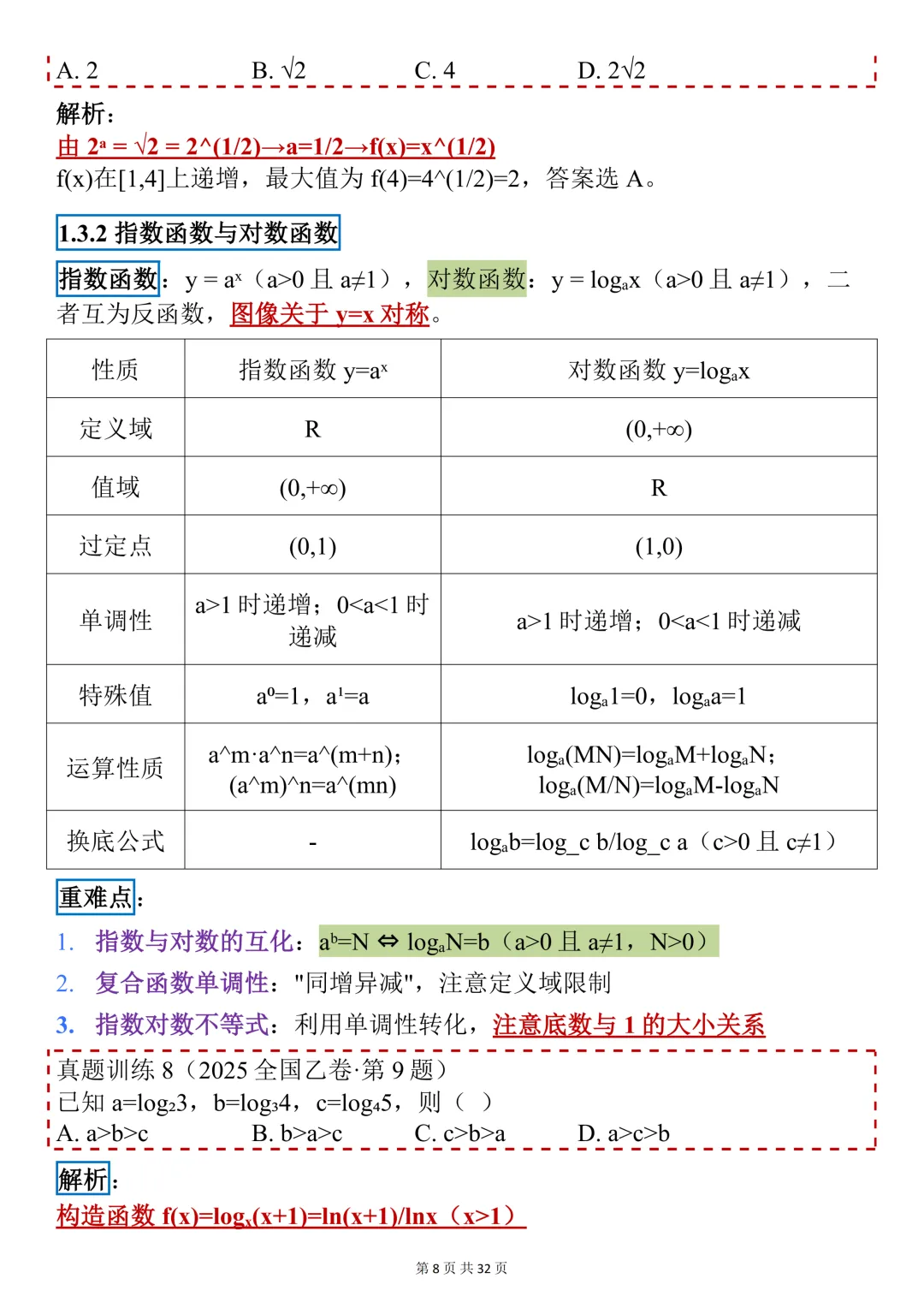 终于有人把26高考数学核心考点及真题训练整理好了! 第8张