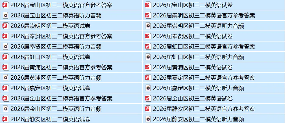 2026年上海16区中考二模英语试卷及答案!(含听力音频) 第2张