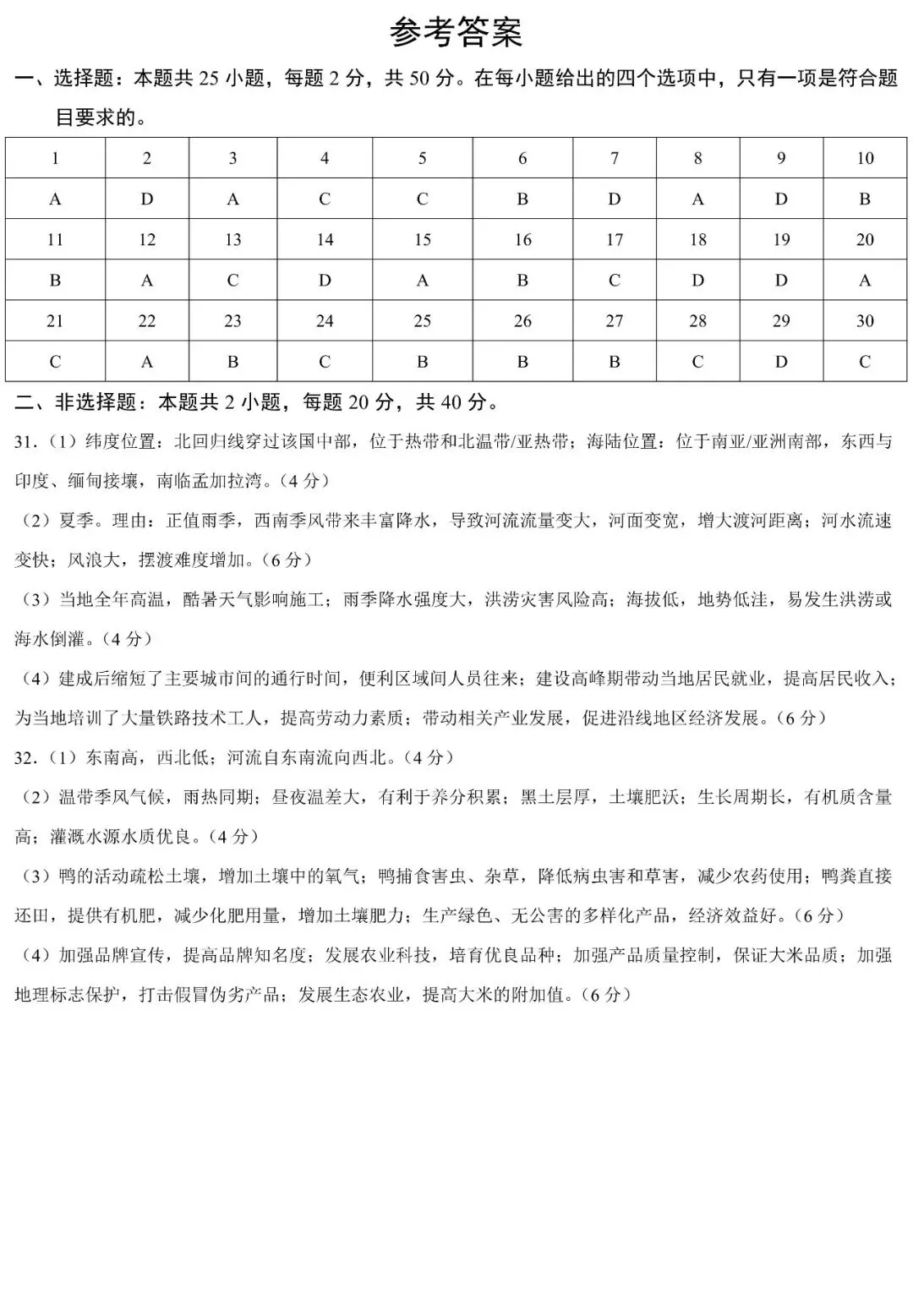 2026年广东省校级中考地理模拟卷(含答案,可下载) 第11张