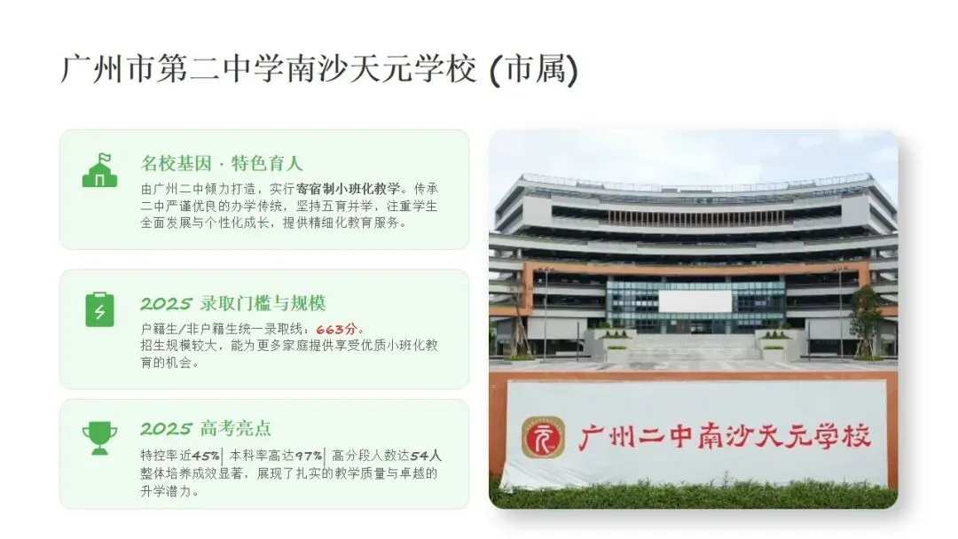 中考家长必看!南沙 7 所公办高中梯队划分,特色 & 一本率一目了然 第5张