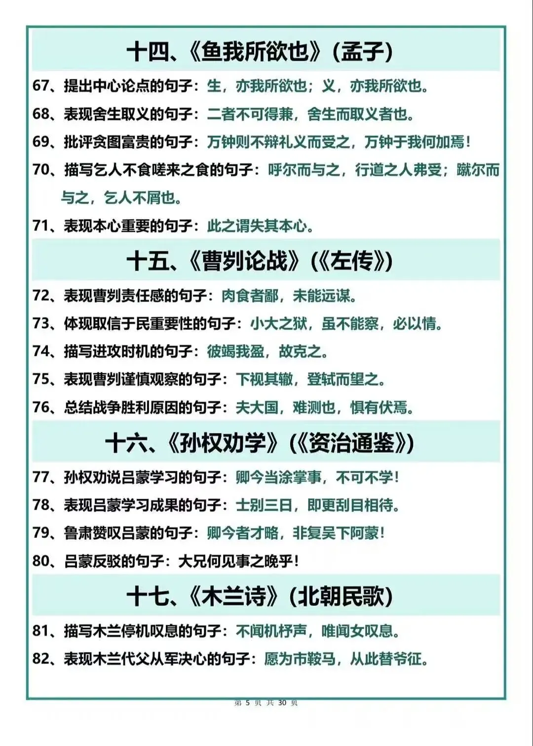 26中考语文60篇必背文高频题 第5张
