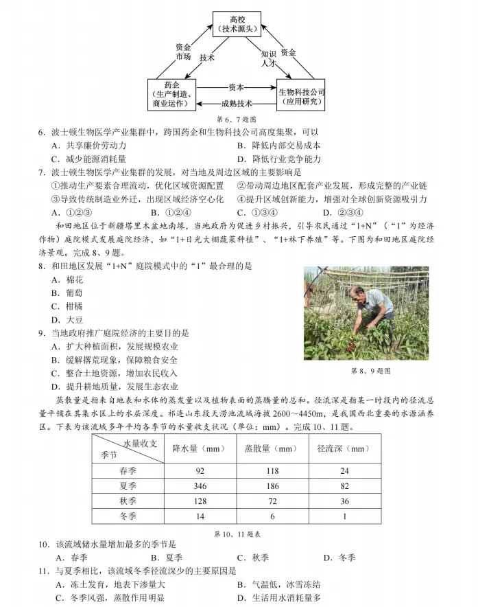 浙江省县域联盟高三5月地理试卷 第2张