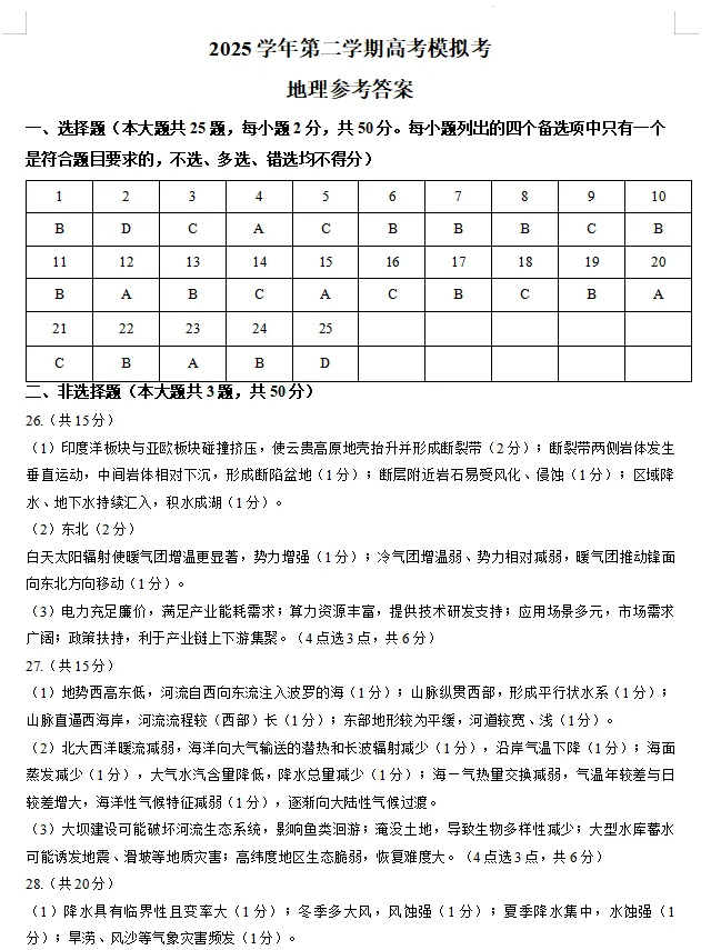 浙江省县域联盟高三5月地理试卷 第9张