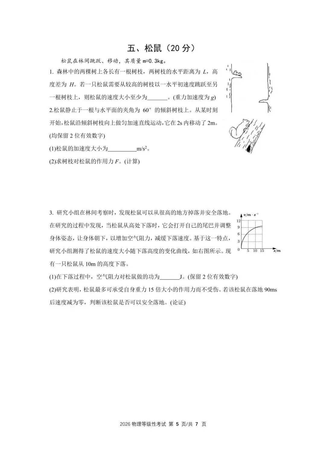 2026上海等级考物理试卷及参考答案(精编版) 第5张