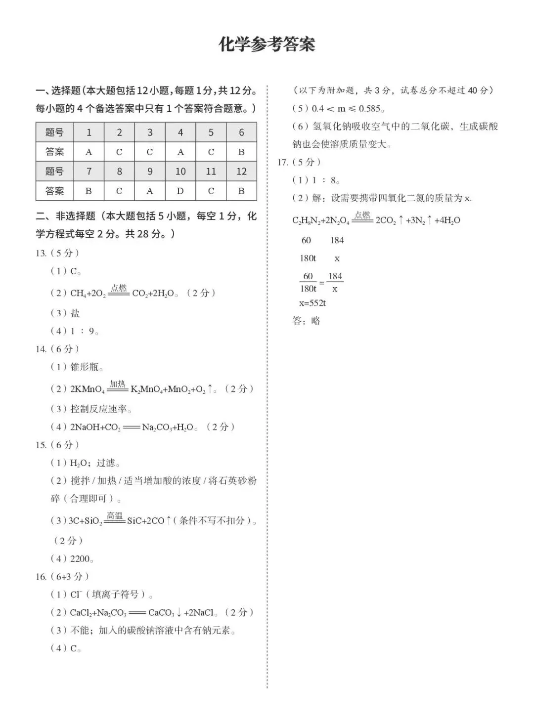 2026年中考模拟考试化学试题30 第5张