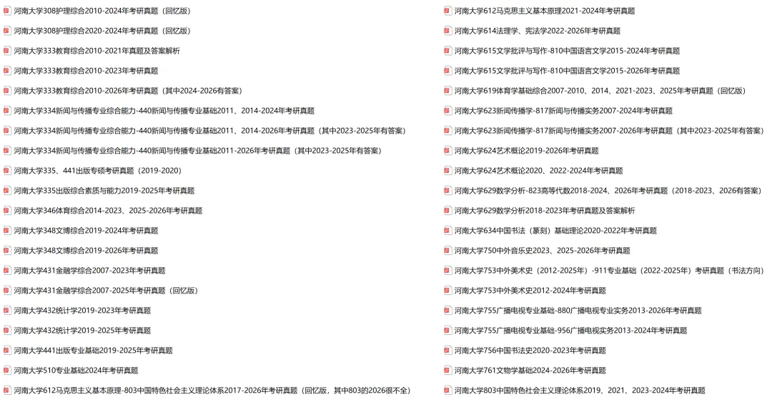 2027考研||河南大学考研专业课历年真题汇总(含2026真题+2025+2024) 第2张