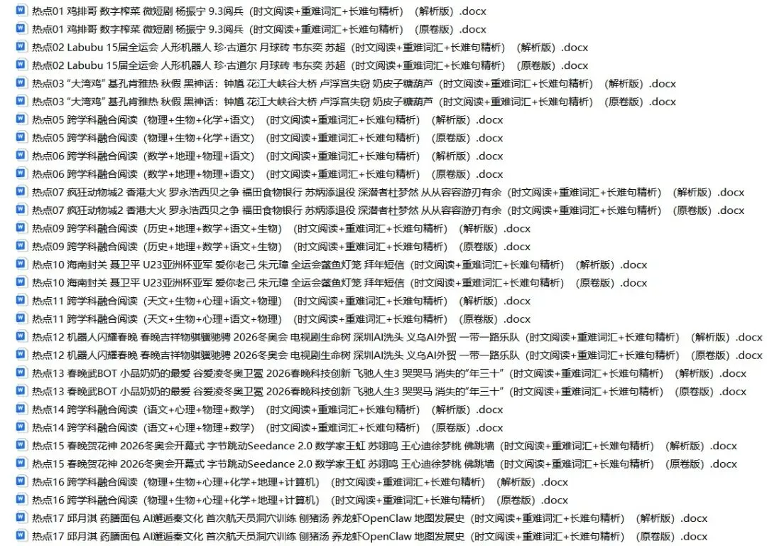 2026年中考英语热点话题(时文阅读+重难词汇+长难句精析) 第1张