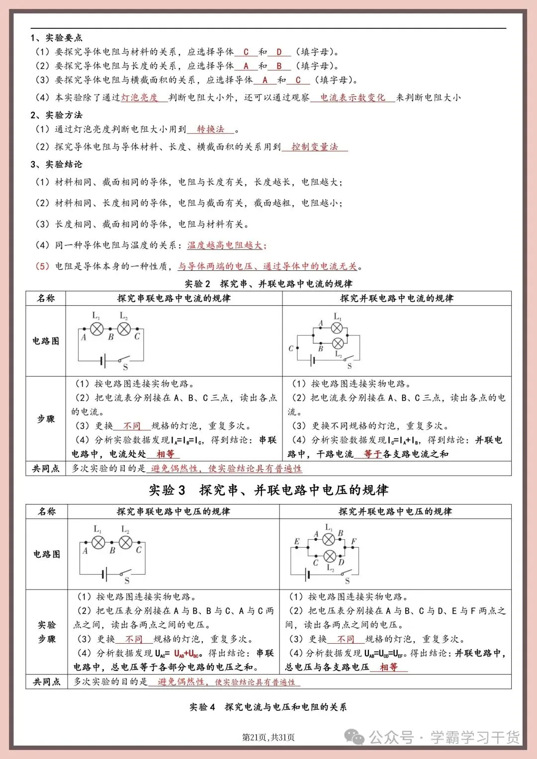 2026年新版中考物理实验总结 第21张
