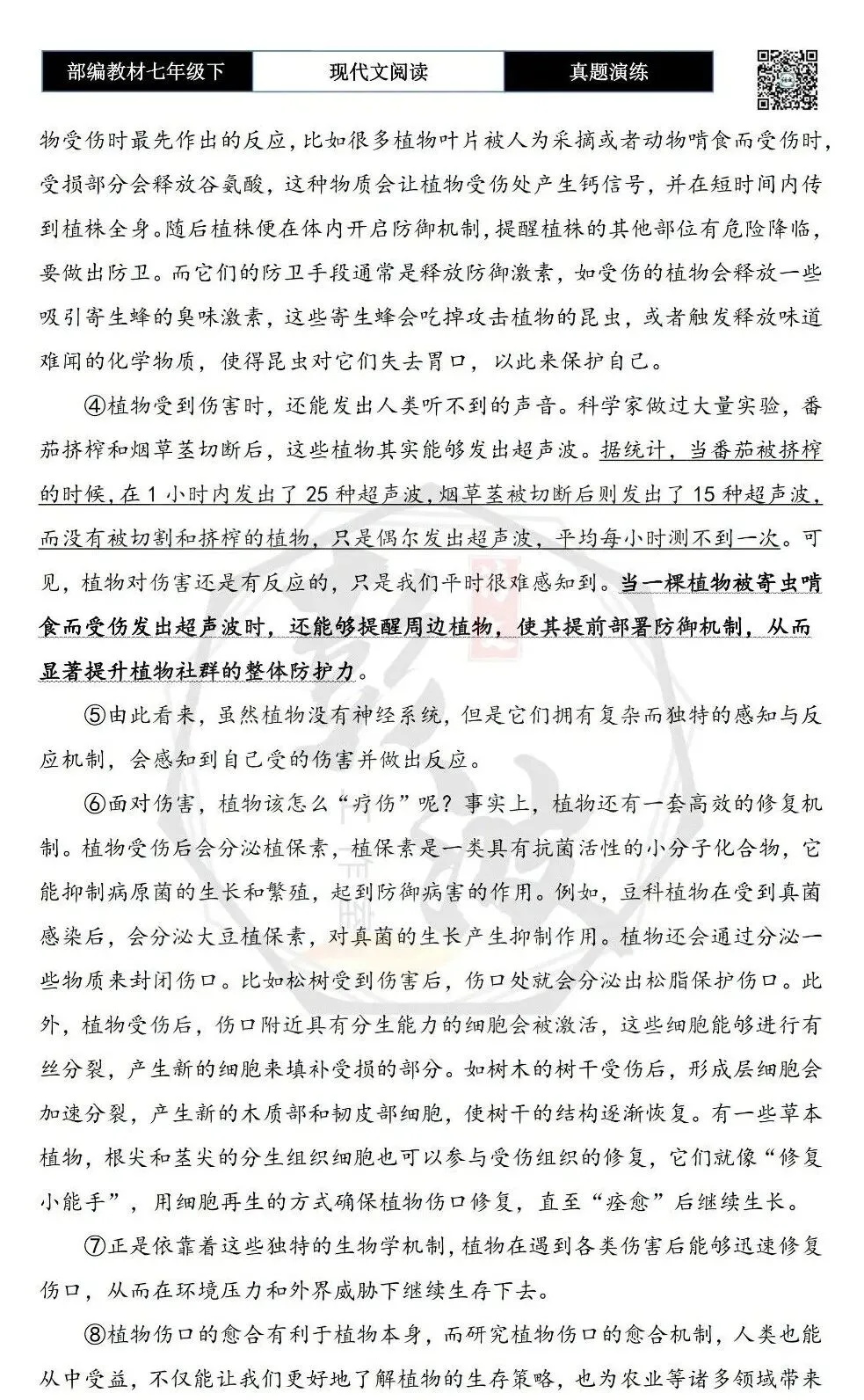 【现代文阅读-真题演练】八年级上-12-父亲教我做年糕-思维导图+试题精析 第6张