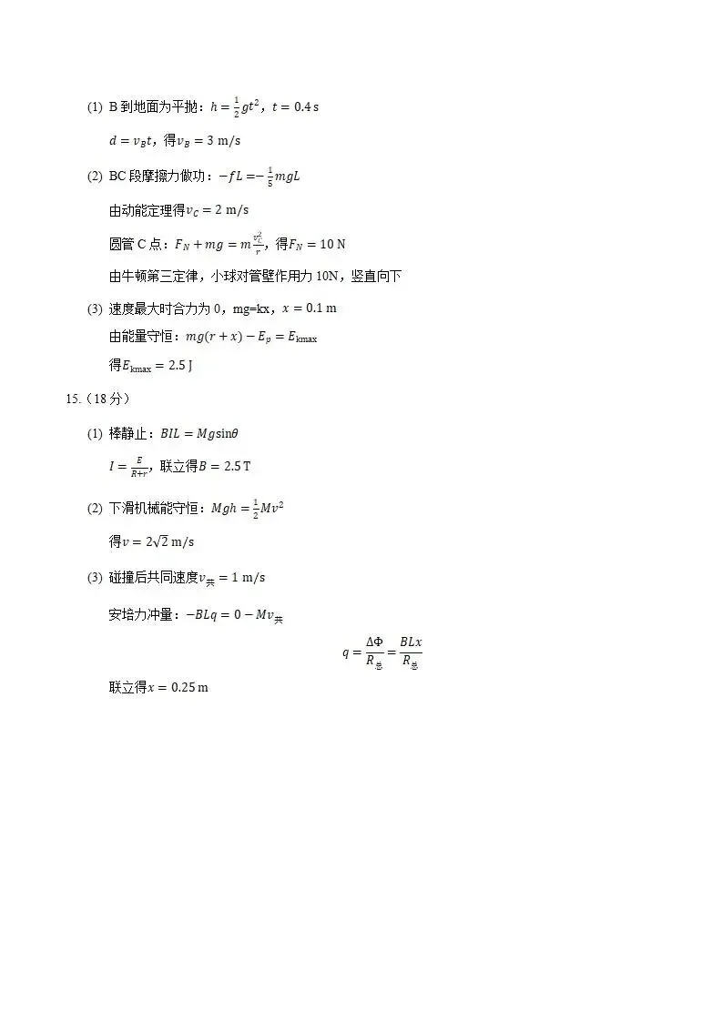 《高中试卷》安徽淮北市2026届高三下学期第二次质量检测物理(含答案) 第13张