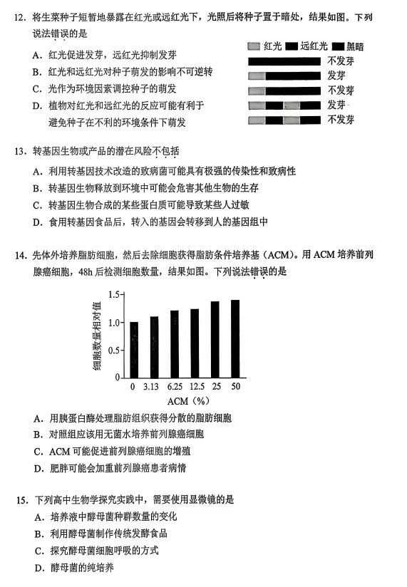 北京西城区高三二模生物学试卷(2026.5) 第4张
