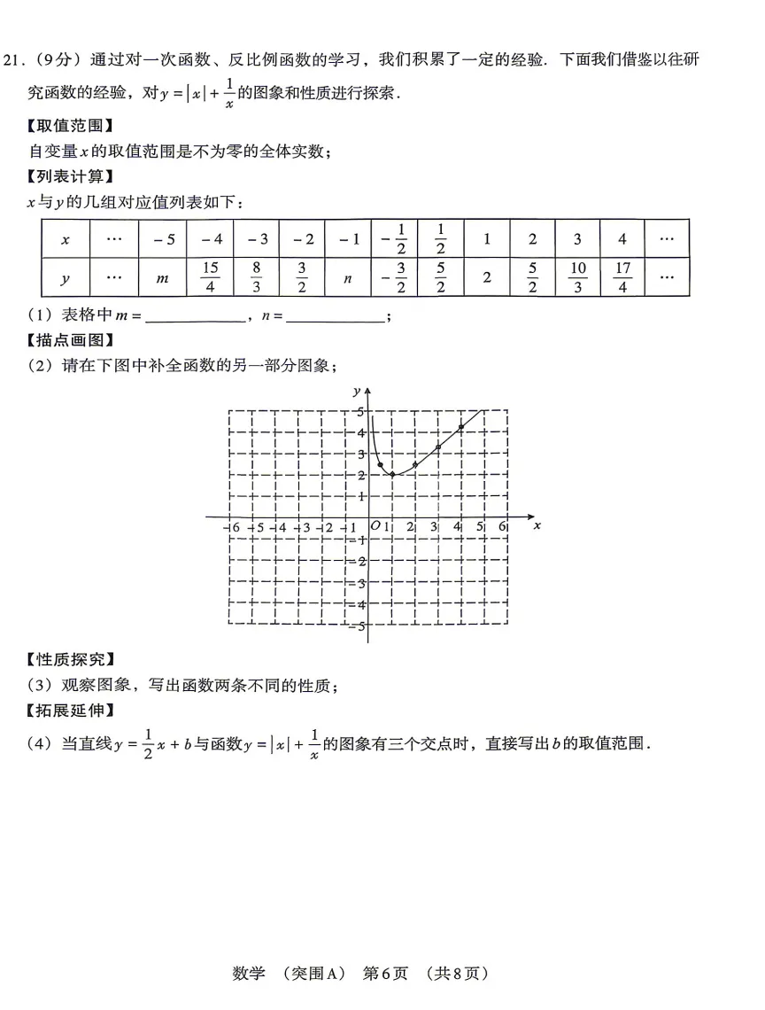 2026年河南 郸 城 县联考中招模拟数学试卷(突围AB卷) 第7张