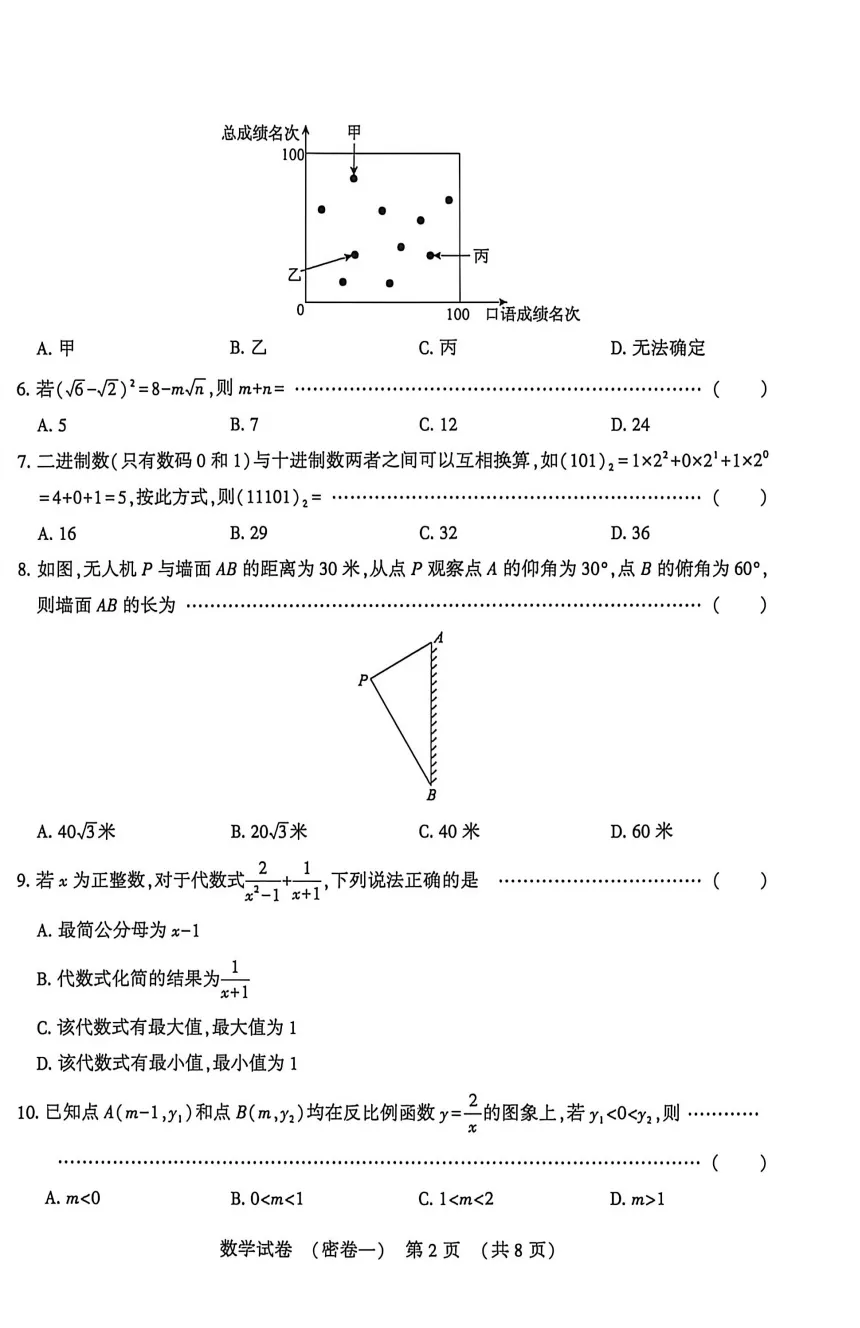 【中考模拟】2026年河北省中考密卷(一)+答案 (文末附下载链接) 第3张 【中考模拟】2026年河北省中考密卷(一)+答案 (文末附下载链接) 第3张