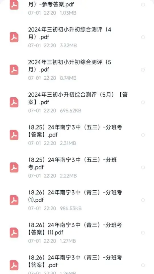 小升初分班考真题试卷——南宁初中名校真题电子版免费送家长! 第2张