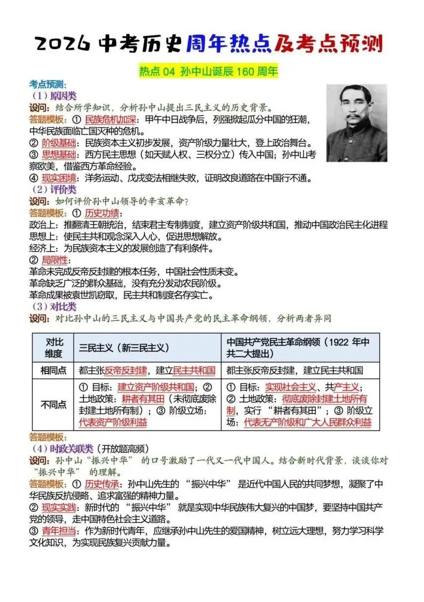【中考历史】2026年中考历史周年热点及考点预测 第6张