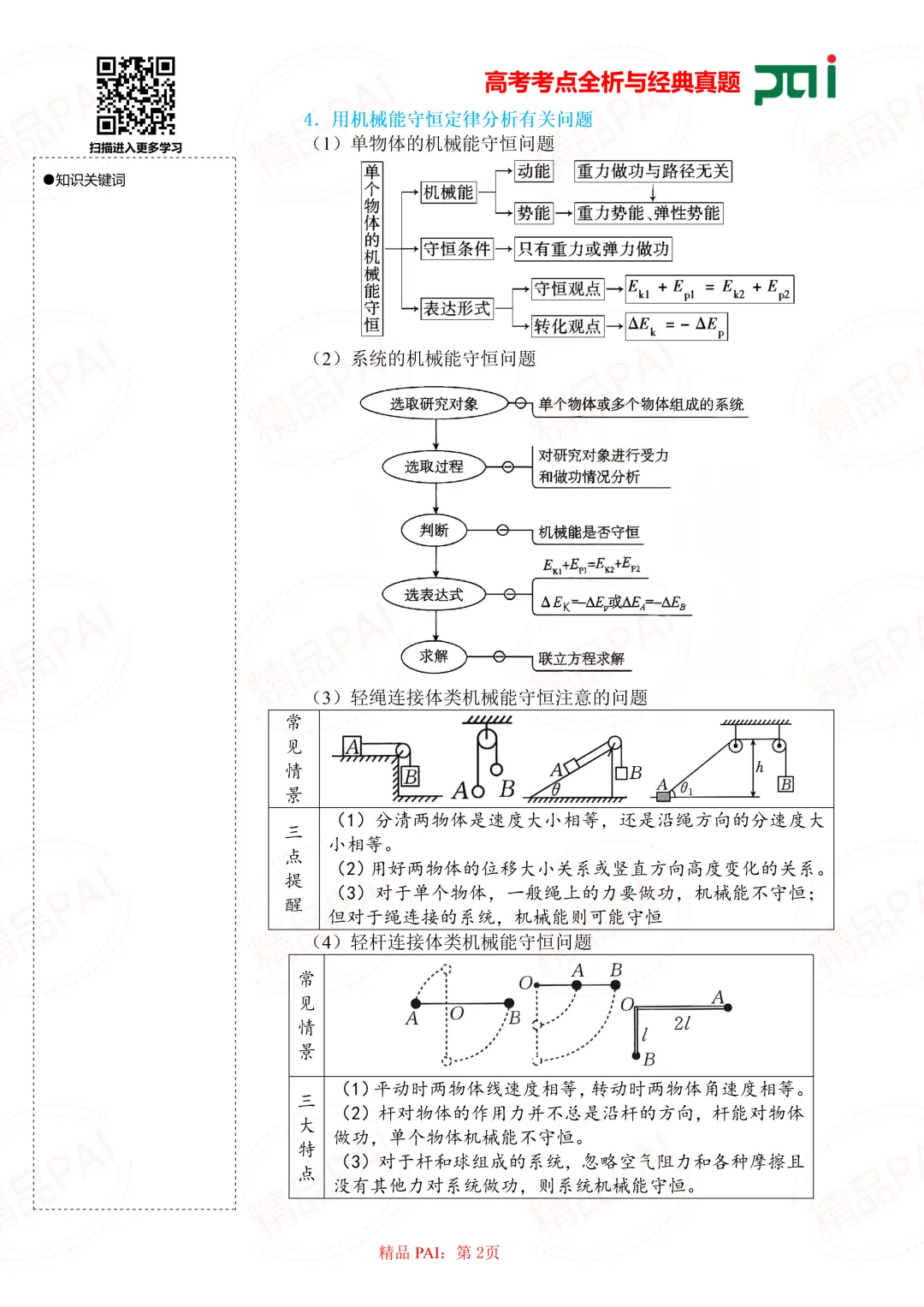 高中物理考点全析与经典真题---必修二:11.机械能守恒定律 第3张