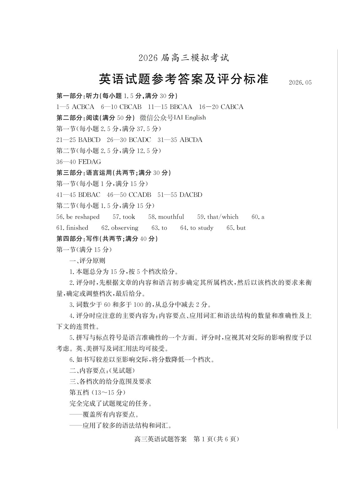 枣庄三调!枣庄市2026届高三第三次模拟考试英语试题+听力音频+答案+词汇整理 第1张 枣庄三调!枣庄市2026届高三第三次模拟考试英语试题+听力音频+答案+词汇整理 第1张