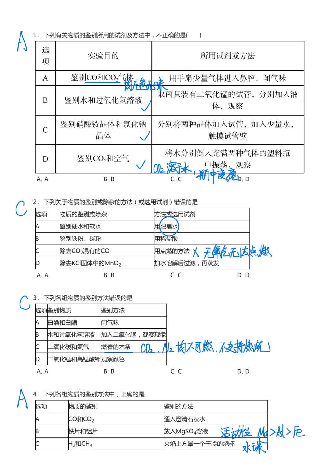 【中考2026】广东深圳中考化学冲刺专题《非酸碱盐的物质鉴别》+《酸碱盐的鉴别与检验》资料分享 第2张