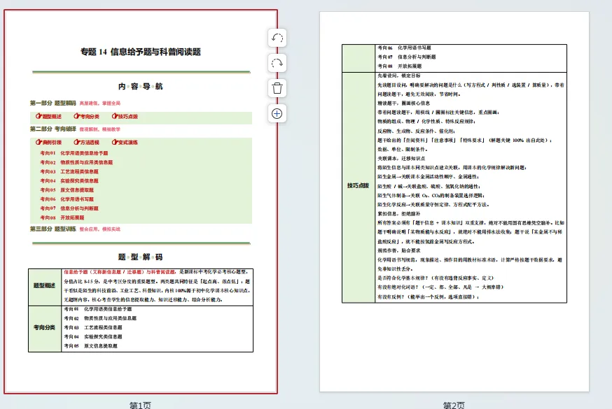 2026版中考化学信息给予题和科普阅读题(题型专练).53页 第1张