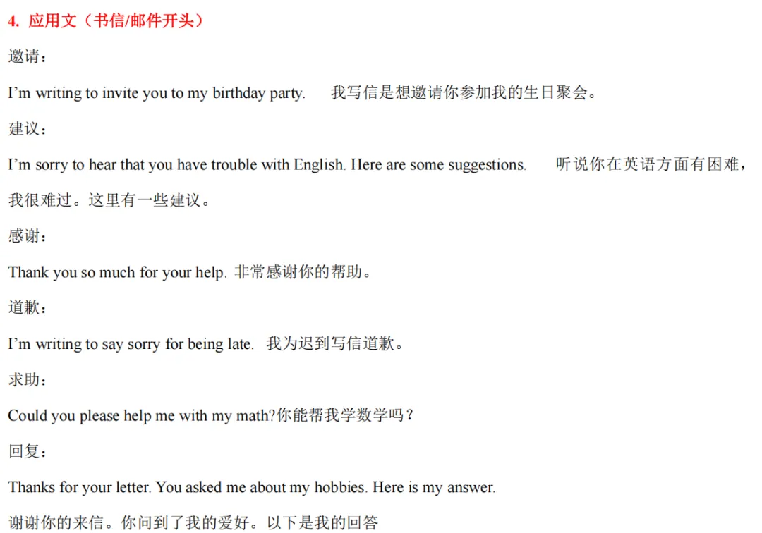 中考书面表达写作技巧&万能套用句式 第11张