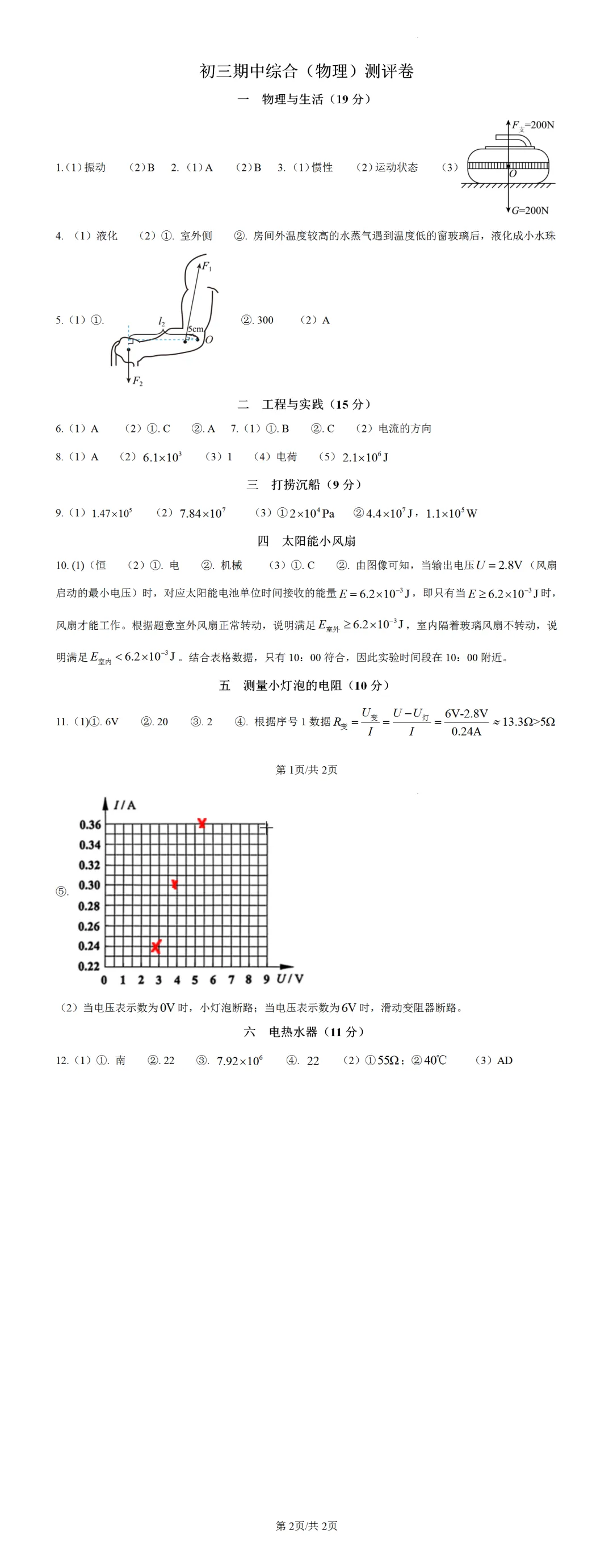 2026年上海市杨浦区中考二模物理试卷 第4张