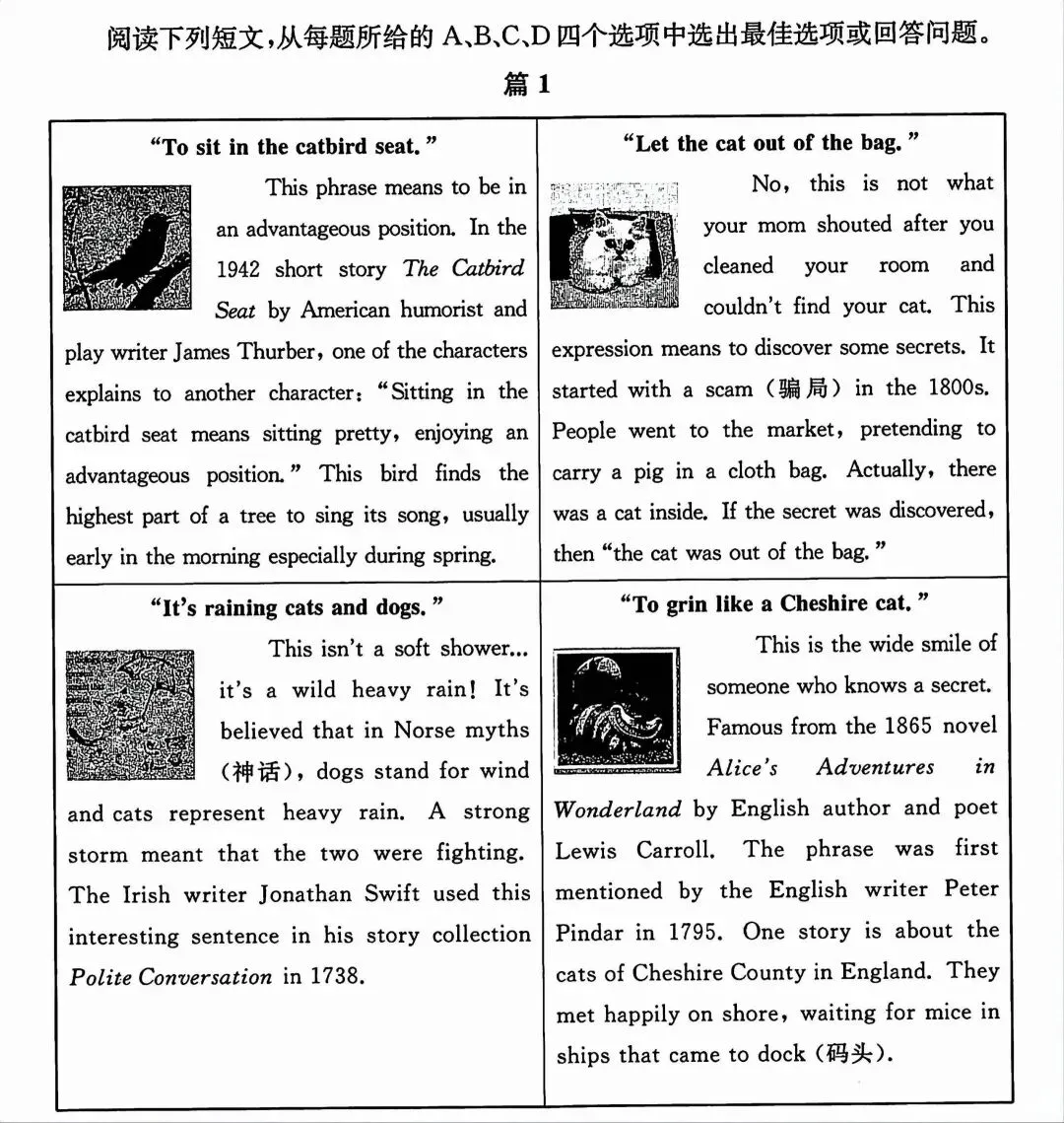 2026年中考英语自测练习-阅读理解及答案解析(1) 第1张