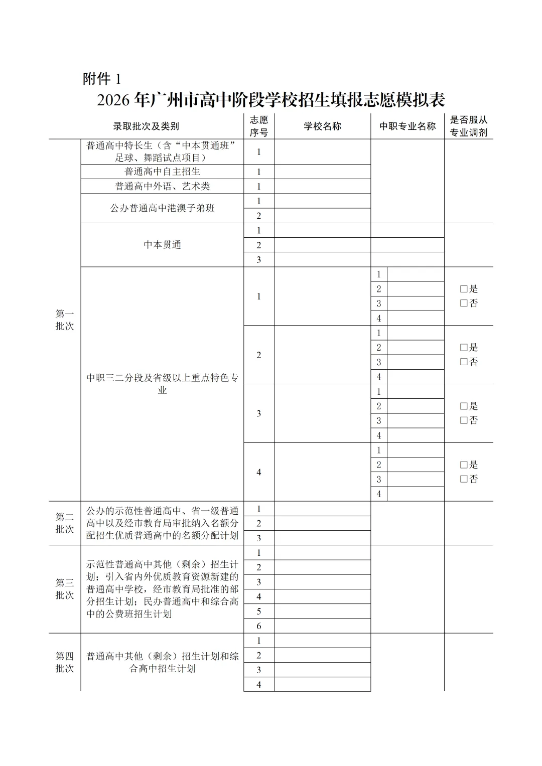 速快!2026广州中考志愿填报通知来啦!第一梯度划线为10%!附模拟填报表. 第2张