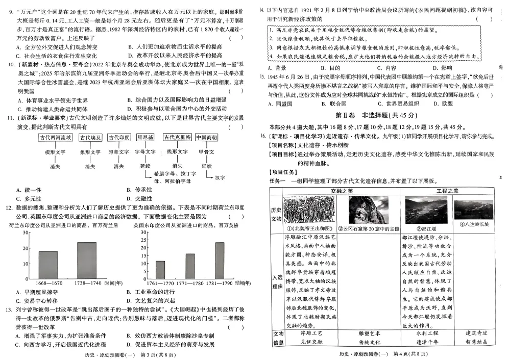 2026山西中考最新押题卷,多科目 第1张