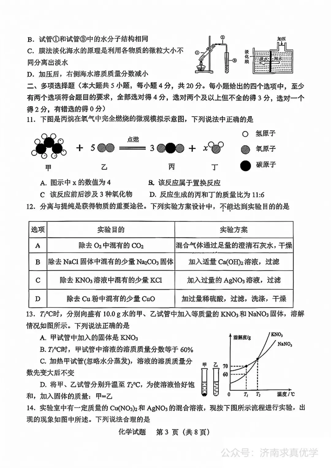 【模拟】2026年天桥中考第二次模拟考试化学试卷 第3张