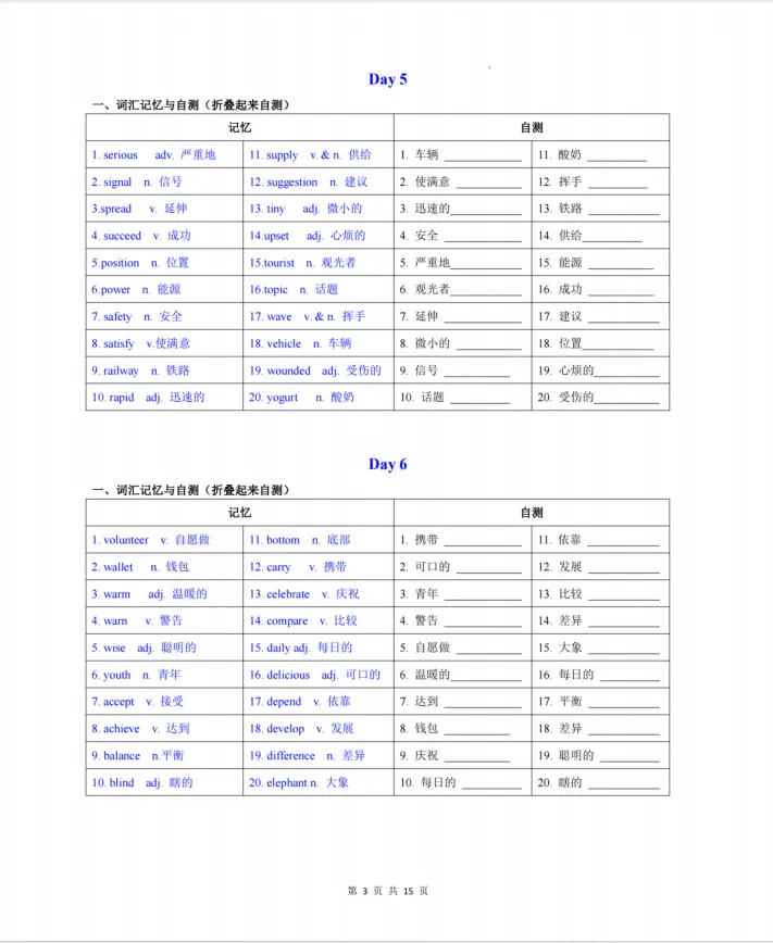 【A514英语】上海中考英语 | 阅读高频词30天背默小纸条 第15张 【A514英语】上海中考英语 | 阅读高频词30天背默小纸条 第15张