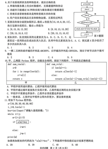 21.2605诸暨模拟技术试卷 第2张