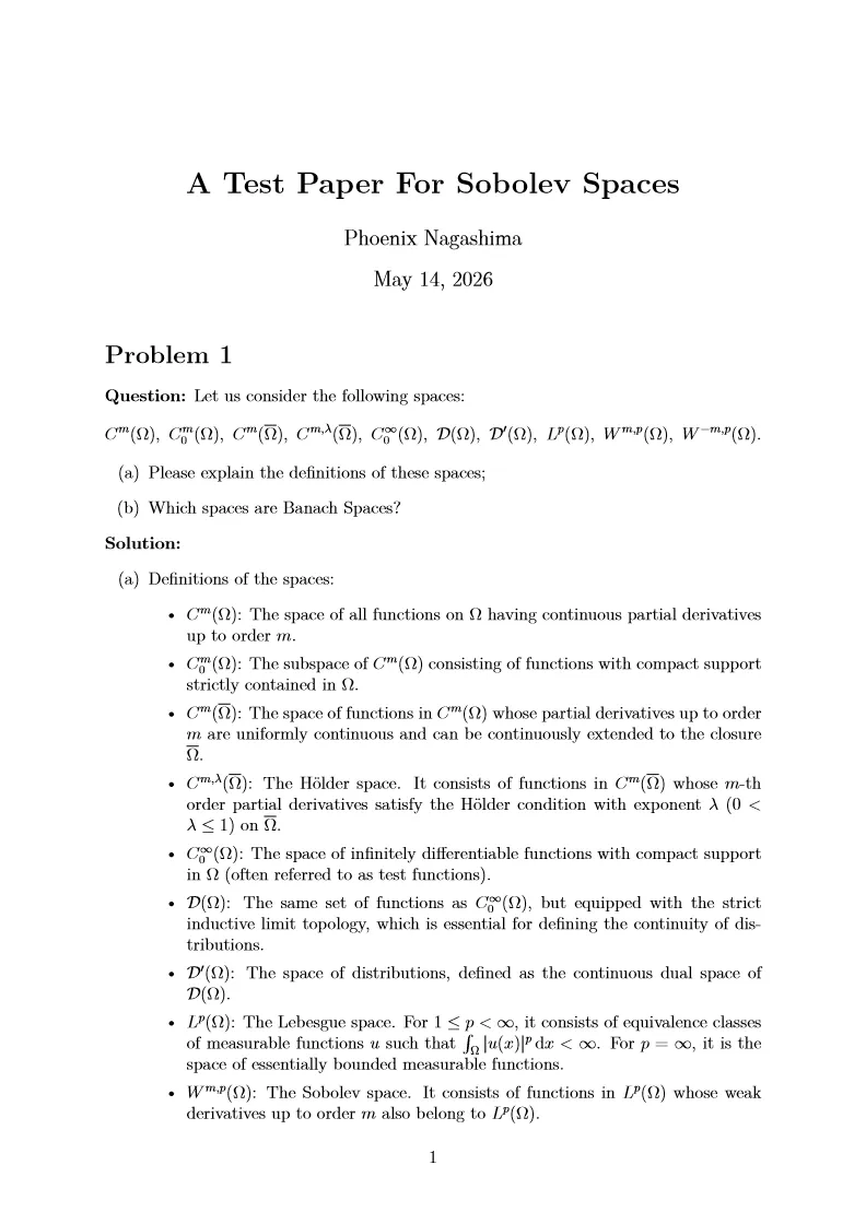 试卷一份 | A Test Paper For Sobolev Spaces 第8张 试卷一份 | A Test Paper For Sobolev Spaces 第8张