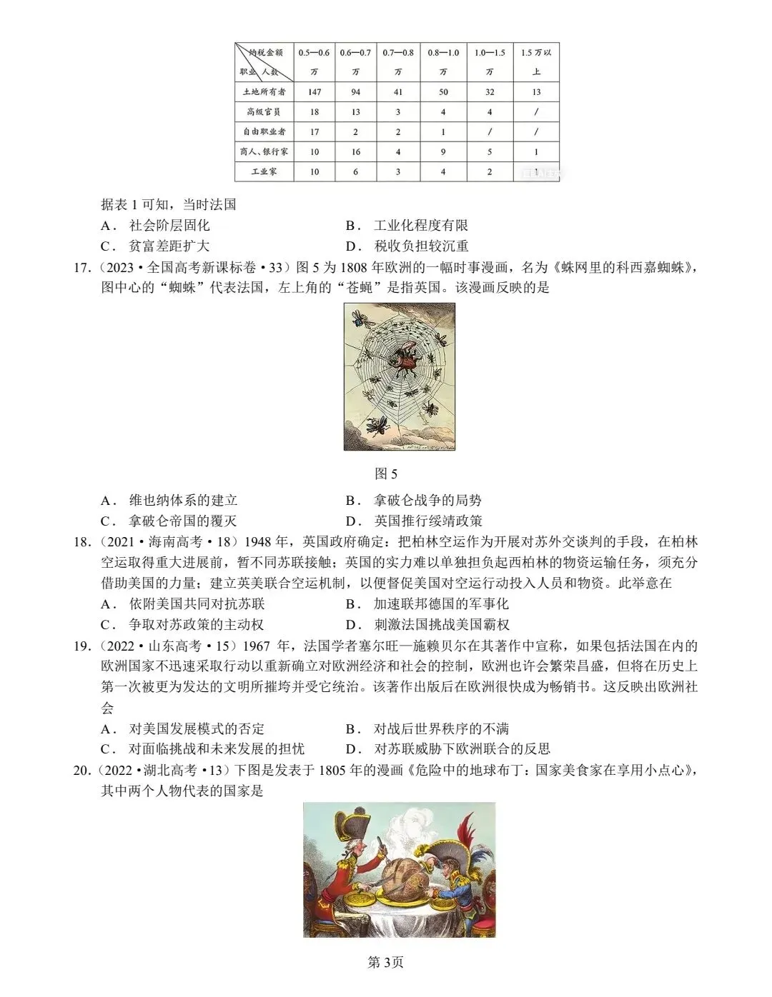 2009-2025法国高考历史真题专练 第3张