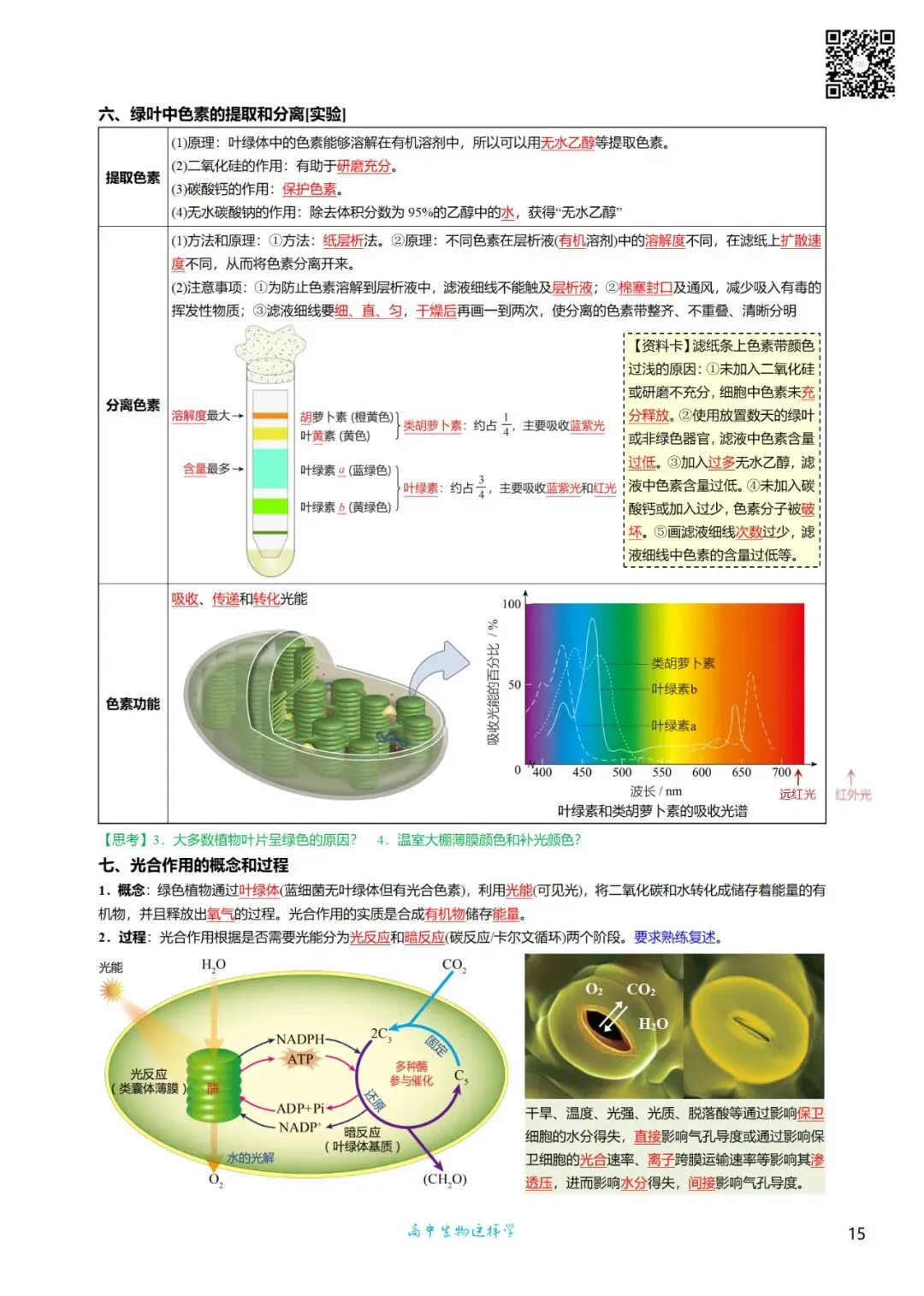 考前回归——高中生物基础知识+经典真题 第15张