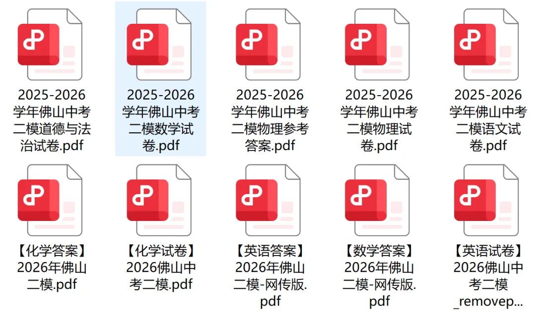 速领!佛山中考二模【语数物化道法英】真题+答案,已整理好 第3张