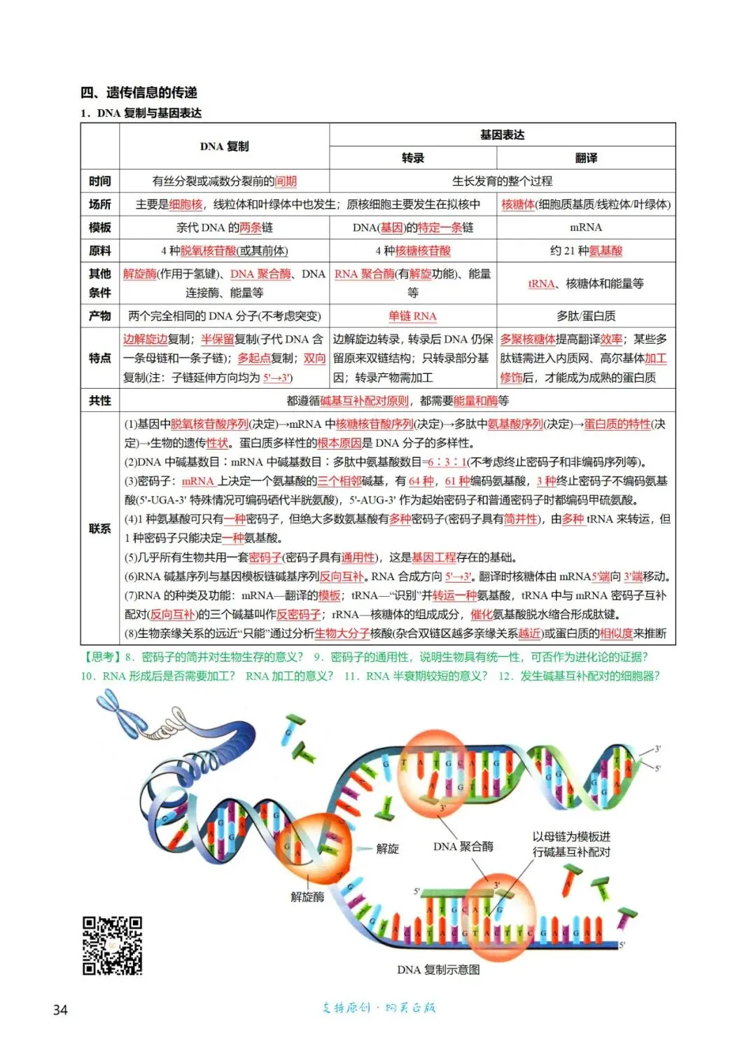 考前回归——高中生物基础知识+经典真题 第34张