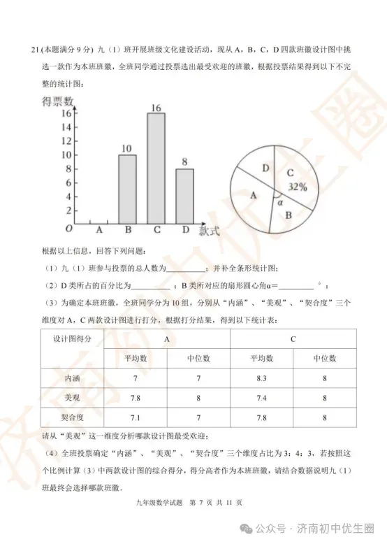 2026.5 济南各区初三二模真题分享 第14张