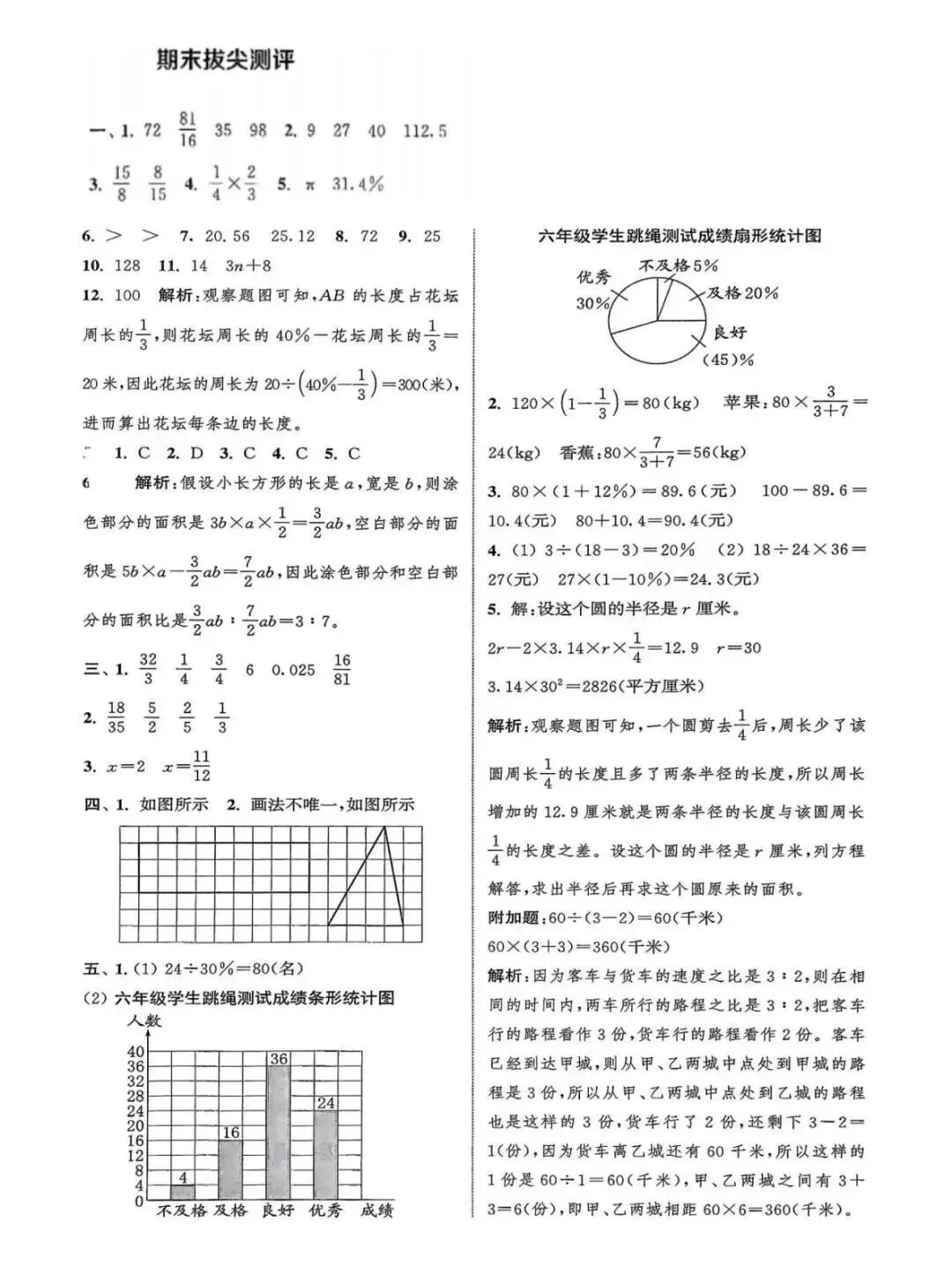 25秋人教版数学六年级上册《期末历年真题测试卷》(共5套,附答案)| 完整电子版可打印 第6张