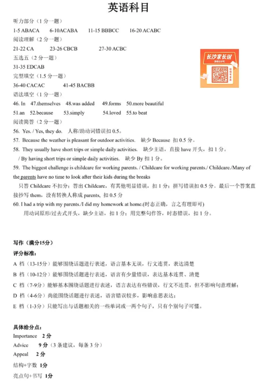 刚考完!雅礼集团初三一模试卷及答案来了 第23张