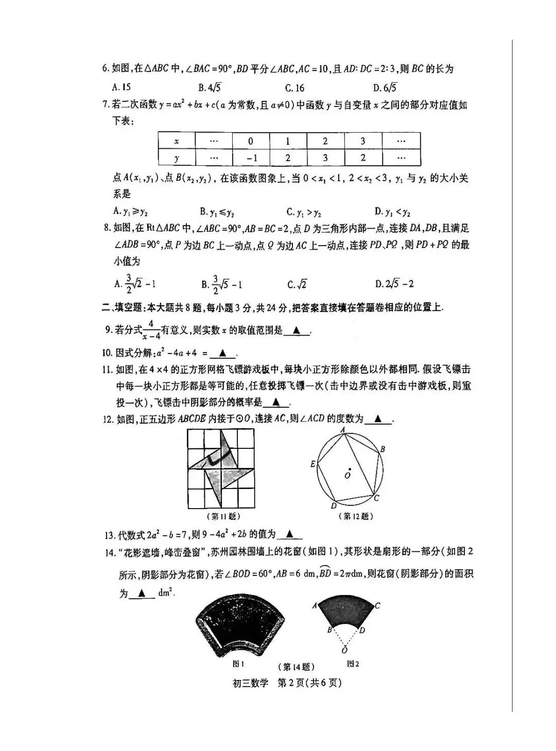 刚考完!昆山初三一模真题(全科),帮孩子查漏补缺必做卷 第13张