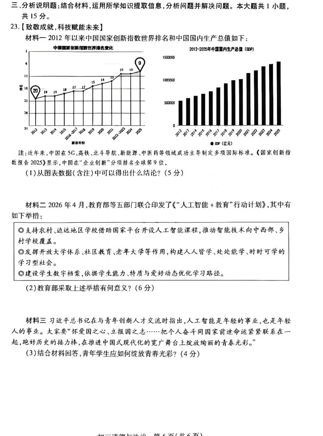 刚考完!昆山初三一模真题(全科),帮孩子查漏补缺必做卷 第34张