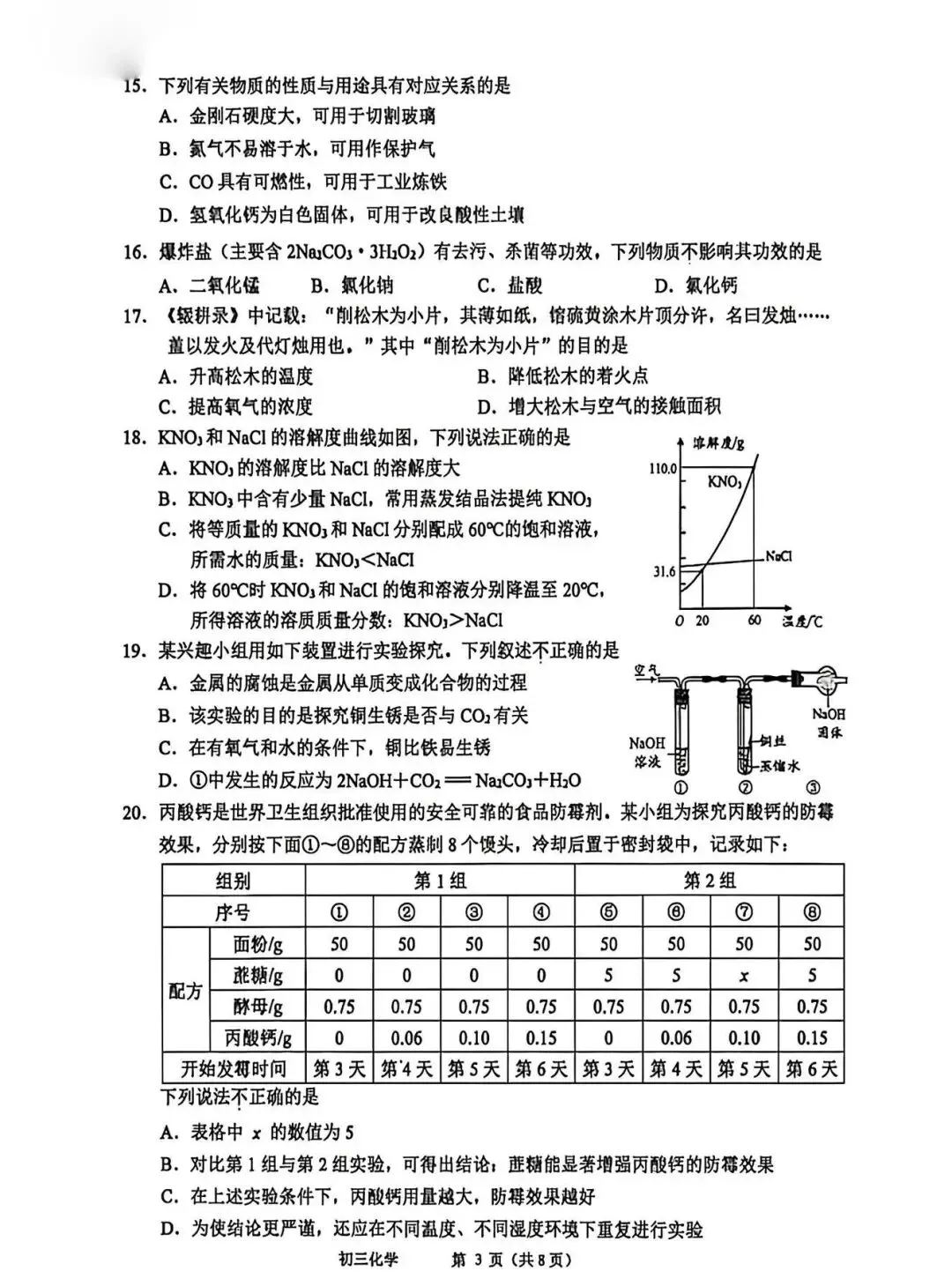 刚考完!昆山初三一模真题(全科),帮孩子查漏补缺必做卷 第55张