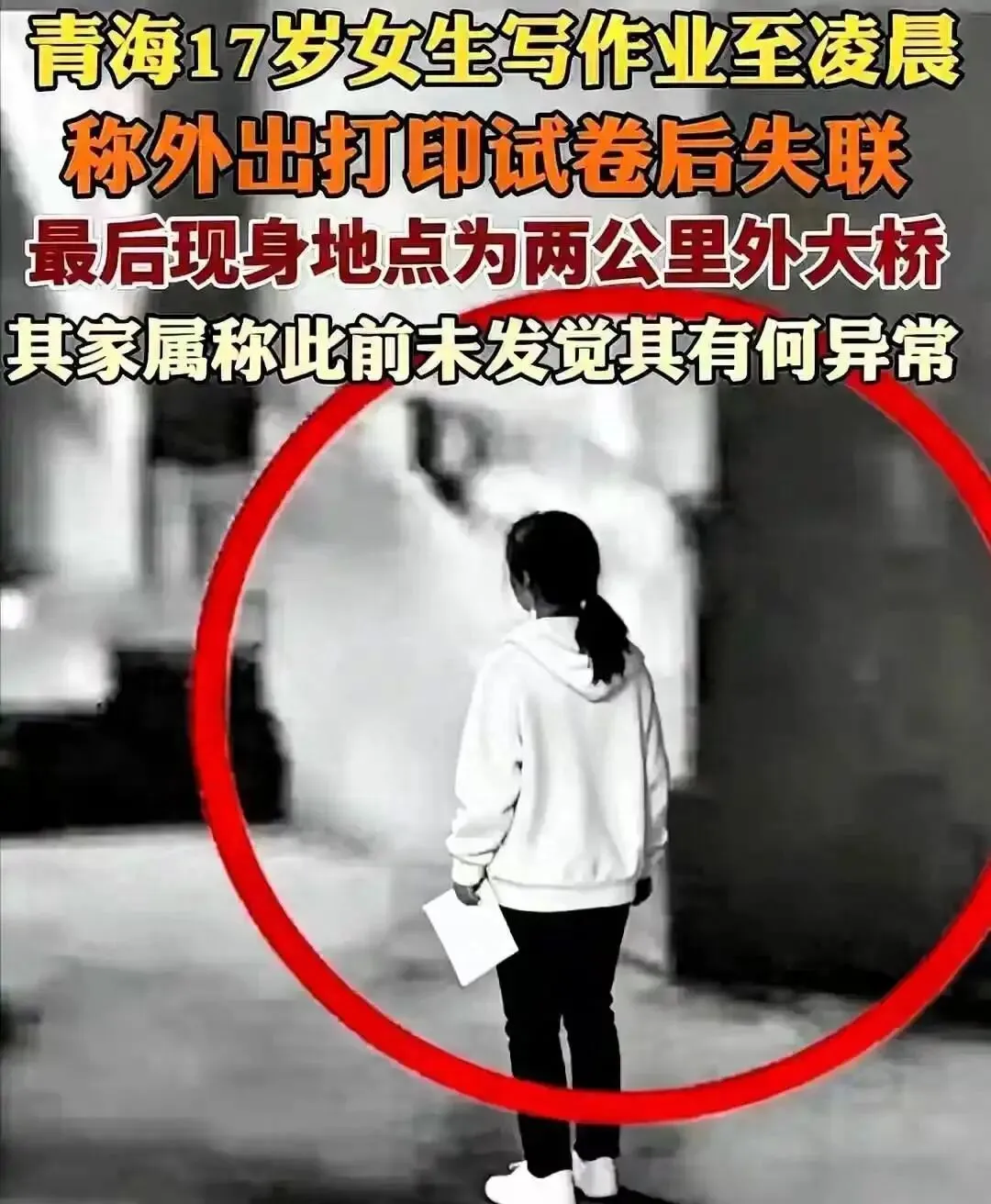 一个普通的高中女生 凌晨1点多出门打印试卷 那段不足两公里的路 成了她17岁人生的终点 第1张