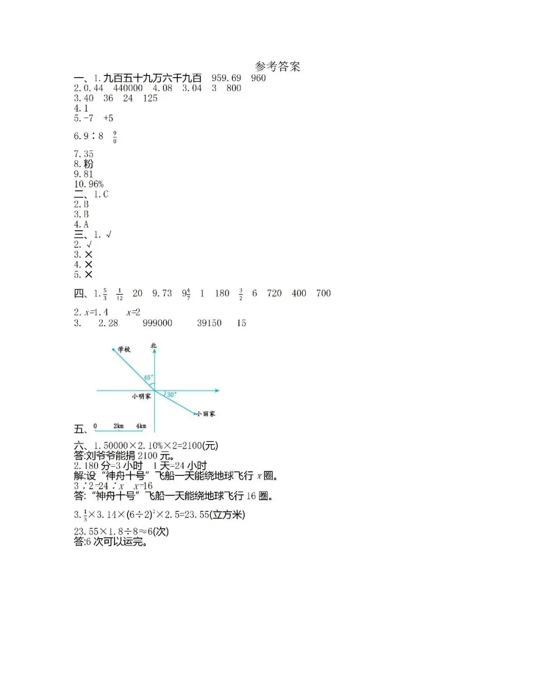 小学六年级下册数学期末考试全套试卷,真题 + 答案,名校内部期末试卷,查漏补缺,赶紧给孩子练,直接打印刷题,考前刷完稳拿高分 第5张