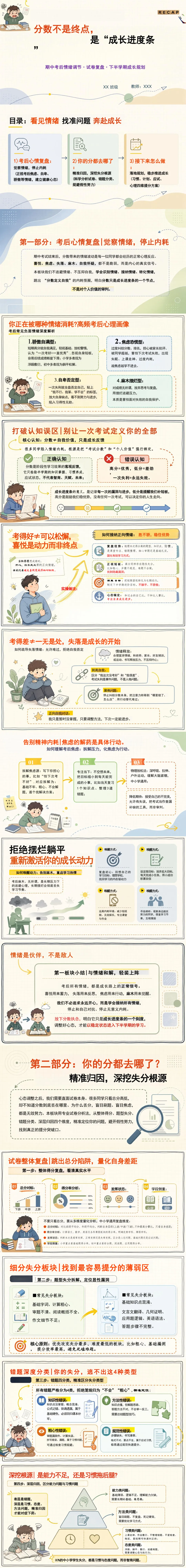 期中考后情绪调节·试卷复盘·下半年学期成长计划 第3张