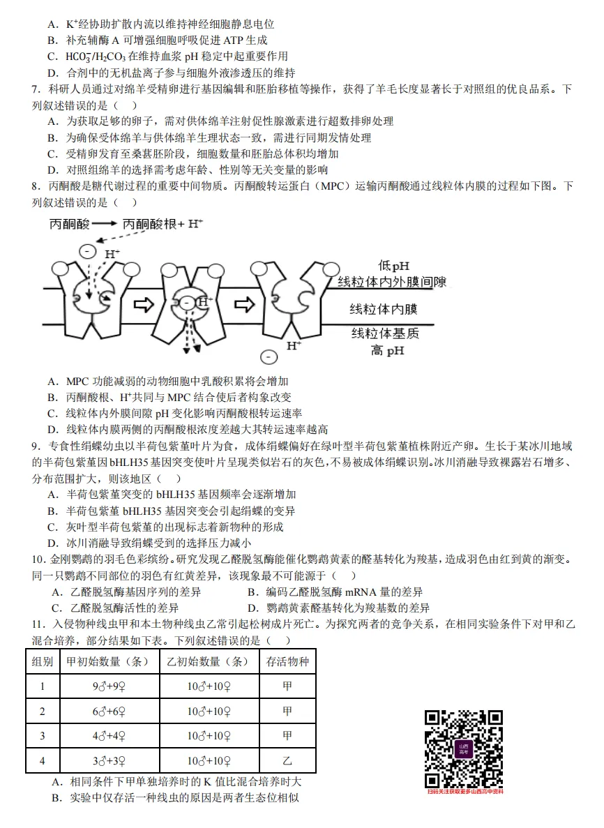 2025年山西高考真题语数英/物化生/史政地试题及答案含解析 第83张